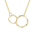 FANCIME Double Circles 14K Solid Gold Necklace Yellow Main