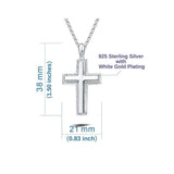 FANCIME Diamond Cut Cross Sterling Silver Necklace Size