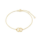 FANCIME Two Circle Friendship 14k Solid Yellow Gold Bracelet Main