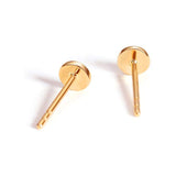 FANCIME Tiny Dot 14K Rose Gold Stud Earrings Back