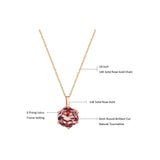 FANCIME Solitaire Dainty 14K Rose Gold Necklace Size