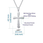 FANCIME Edgy Men's Cross Sterling Silver Necklace Size
