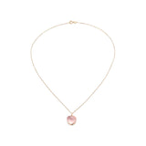 FANCIME "Pink Pom Pom" Heart 14K Rose Gold Necklace Full