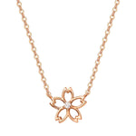 FANCIME "Lia" Cute Cherry Blossom Flower 14K Rose Gold Necklace Main