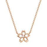 FANCIME "Lia" Cute Cherry Blossom Flower 14K Rose Gold Necklace Main