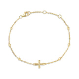 FANCIME "Emilia" Cross Gold Beads 14K Yellow Gold Bracelet Main