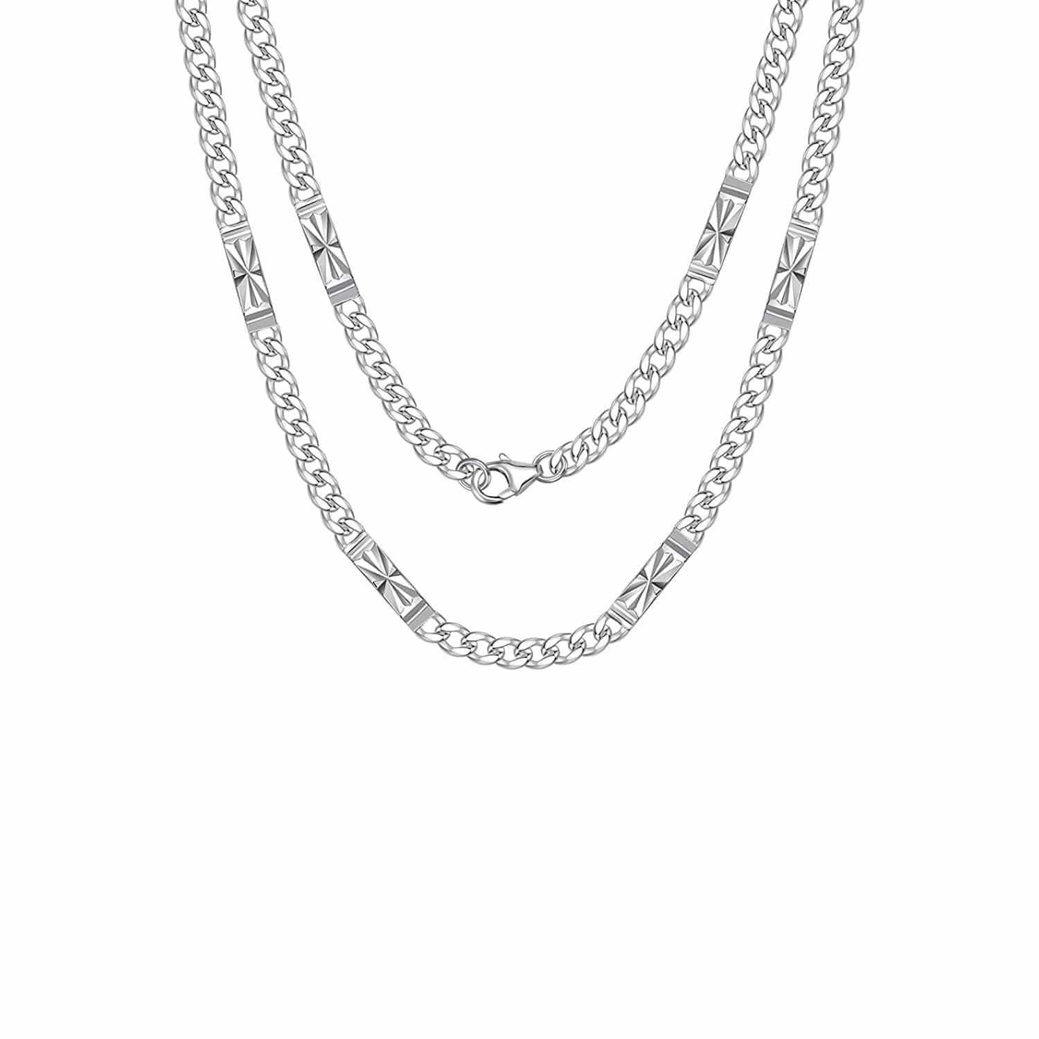Mens Sterling Silver Cuban Link Chain 20 inches