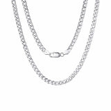 FANCIME Men's Cuban Link 24" Chain Sterling Silver Necklace Main