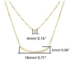 FANCIME Double Chain Minimalist Diamond 14k Yellow Gold Necklace Size