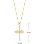 FANCIME Diamond Infinity Cross 9K Yellow Gold Necklace Size