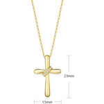 FANCIME Puffy Cross 9kt Yellow Gold Necklace Size