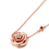FANCIME "My Rose" 14k Solid Rose Gold Necklace Full