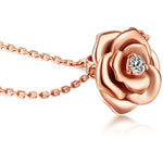 FANCIME "My Rose" 14k Solid Rose Gold Necklace Detail
