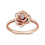 FANCIME "My Rose" Diamond Rose Flower 14K Rose Gold Ring Main