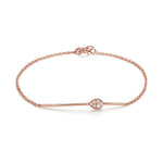 FANCIME "Sweet Diamond Drop" Pear Shape Bar 18K Rose Gold Bracelet  Main