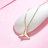 FANCIME Mermaid Tail 14K Solid Yellow Gold Necklace Detail