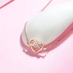 FANCIME Knotted Heart 14K Solid Rose Gold Necklace Detail