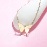 FANCIME "Sophia" Dainty Minimalist Butterfly 14K Yellow Gold Necklace Detail