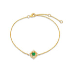 FANCIME Emerald and Diamond 14K Yellow Gold Bracelet Main