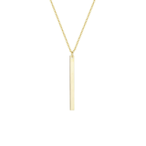 FANCIME Minimalist Bar Vertical Drop 14K Yellow Gold Necklace Main