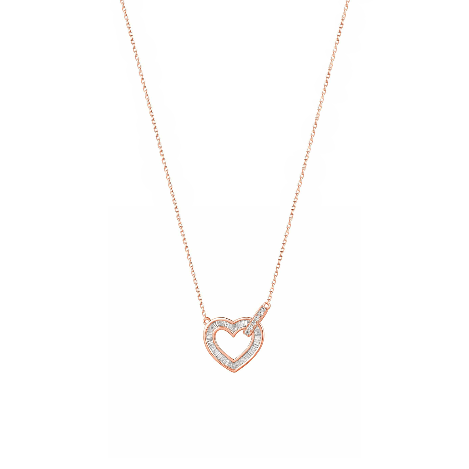 FANCIME Interlocking Open Heart Dainty 18K Gold Necklace Main