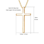 Fanci "Committed Faith" Cross 14K Yellow Gold Necklace Size