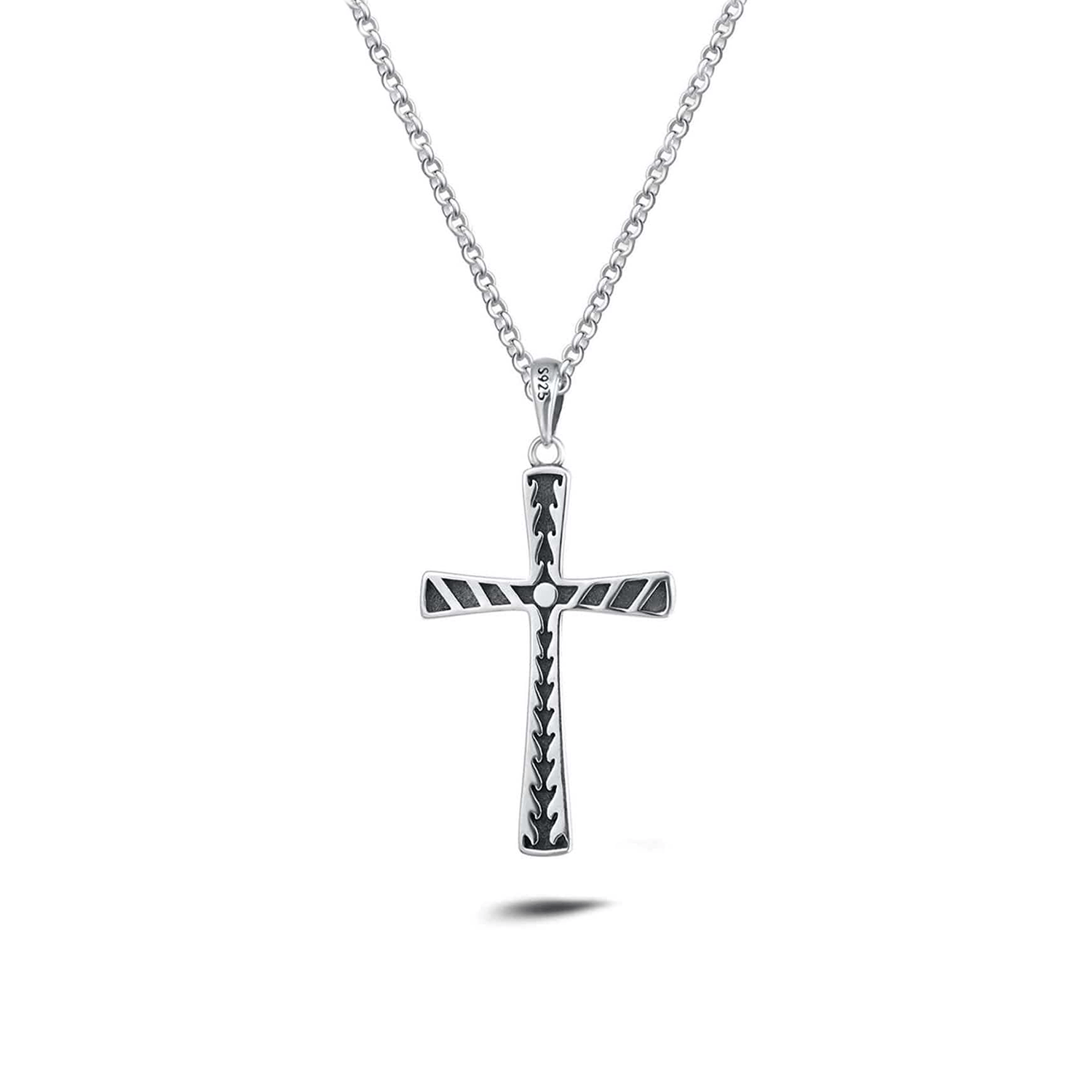 FANCIME Black Cross Sterling Silver Necklace Main