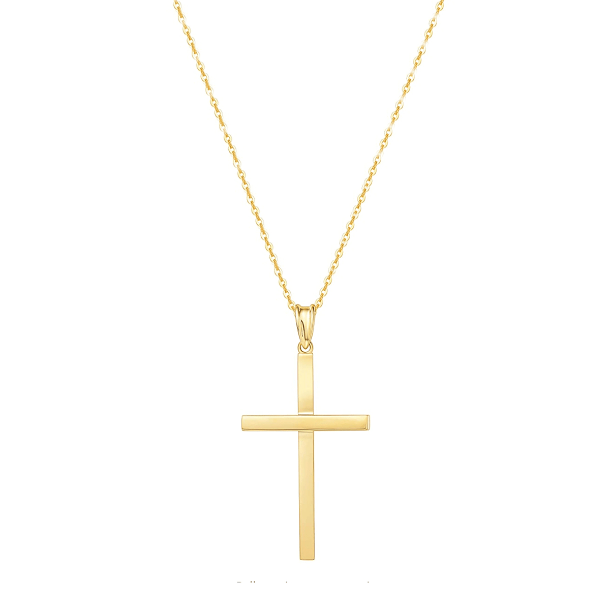 Minimal design gold cross necklace in yellow gold
