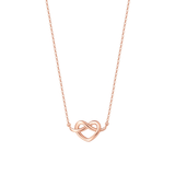 FANCIME Knotted Heart 14K Solid Rose Gold Necklace Main