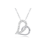 FANCIME "Pounding Heart" Love Open Heart 18k White Gold Necklace Main