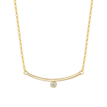 Fanci "Diamond Under Silver Lining" 14K Solid Yellow Gold Necklace  Main