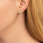 FANCIME Blue Sapphire 14k Yellow Gold Hoop Earrings Model