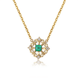 Flower pendant design with natural green emerald 