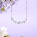 FANCIME “Wisteria Whisper” Flower Bar Sterling Silver Necklace Show