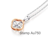 FANCIME Flower Luxury Diamond 18K White Gold Necklace Back