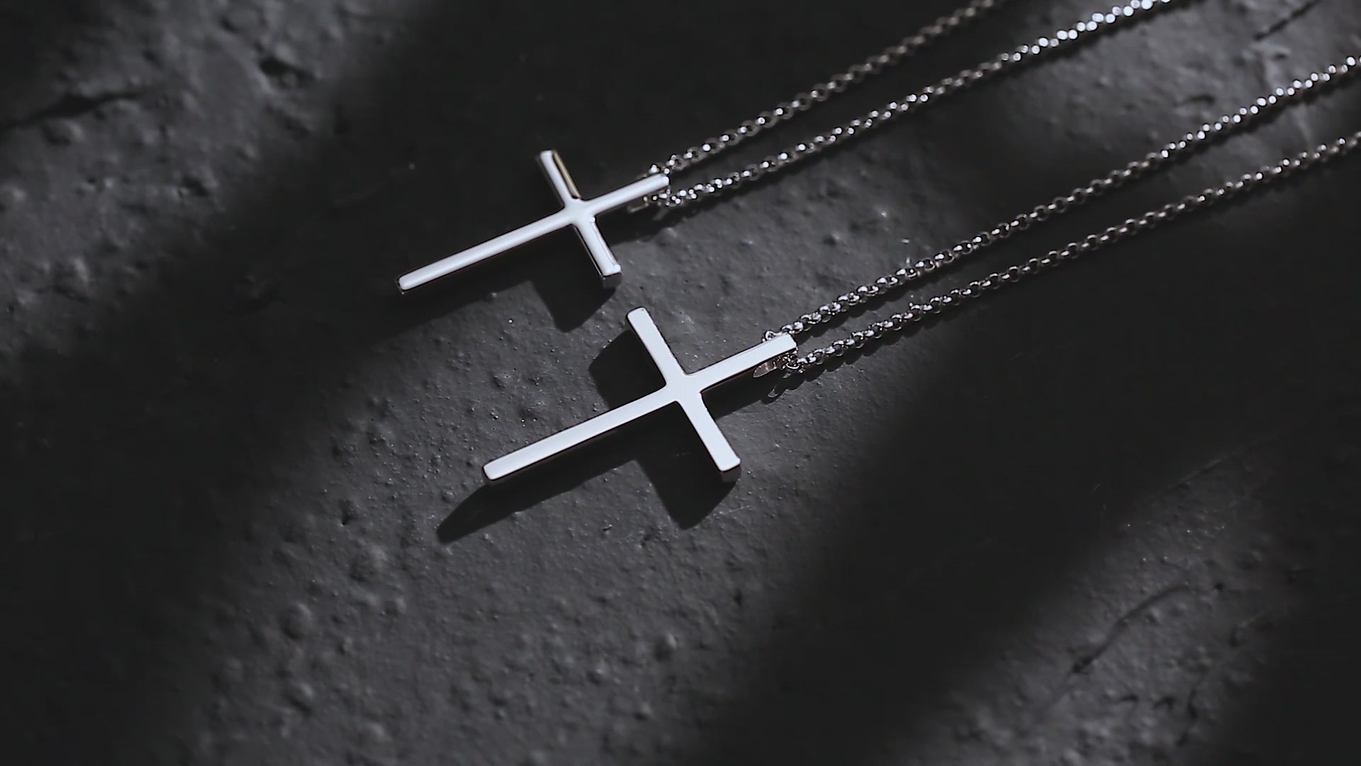 FANCIME Mens Beveled Cross Sterling Silver Necklace Video