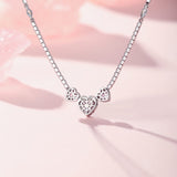 FANCIME "Ms Charming" Halo Heart Tennis Sterling Silver Necklace