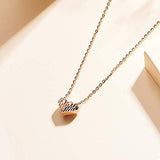 FANCIME "Heart To Heart" Engraved Love Letter 18K Gold Necklace Rose Gold Detail