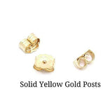 18K Solid Gold Stud Earring Push Backings (2 PC)