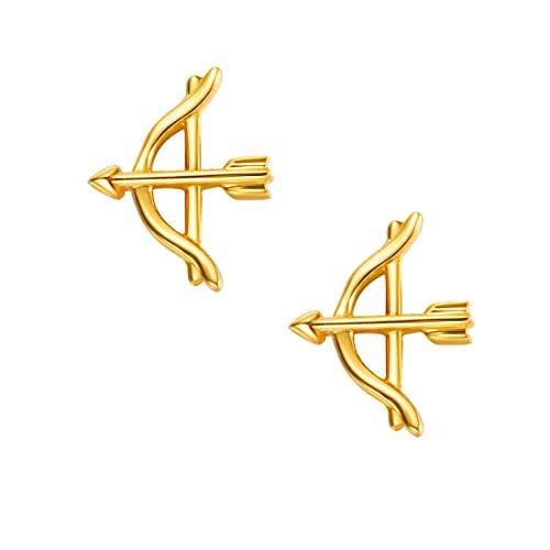FANCIME Tiny Arrow 18K Yellow Gold Stud Earrings Main