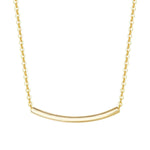 FANCIME “Tube Lines” Smile Gold Bar 14K Yellow Gold Necklace Main