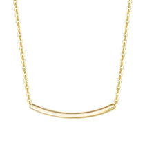 FANCIME “Tube Lines” Smile Gold Bar 14K Yellow Gold Necklace Main