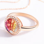 "Full Rainbow" Sapphire And Diamond Statement Cocktail Ring In 18K Rose Gold - FANCI ME