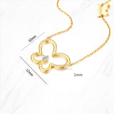 FANCIME "Golden Wings" Butterfly 14K Yellow Gold Necklace Size