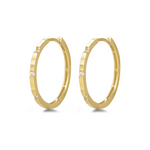 FANCIME Cubic Zirconia 14K Solid Yellow Gold Hoop Earrings Main