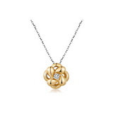 FANCIME "Ribbon Flower" Flower 18k Solid Yellow Necklace Main