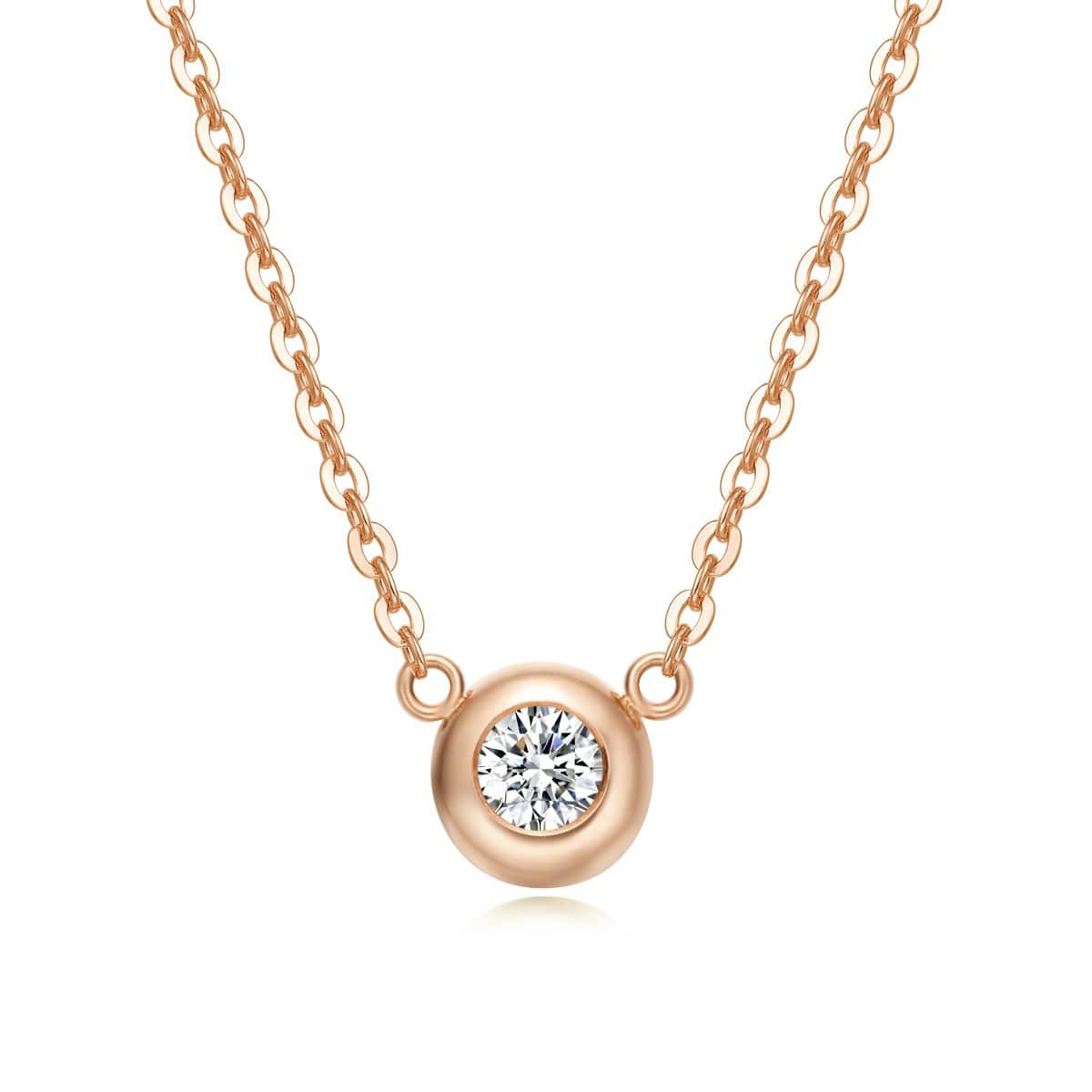 FANCIME Mellow S Round 18K Solid Rose Gold Necklace Main