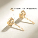 FANCIME Moissanite Bezel Set 14K Yellow Gold Stud Earrings Back