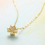 FANCIME "Lucky Clover" Floral 18K Yellow Gold Necklace Detail2