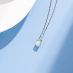 FANCIME "Ribbon" Opal October Gemstone Sterling Silver Necklace Detail